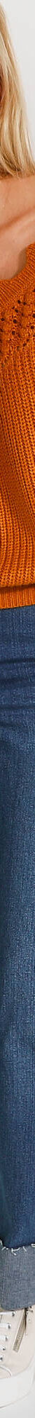 Trui met ajourdetails, pareltricot (honing) Trui met ajourdetails, pareltricot (honing)